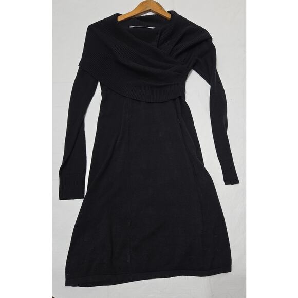 Athleta Black Cotton Wool Sweater Dress Woman's Size XS - Picture 4 of 7